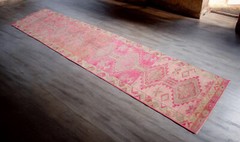 Turkish Runner Rug, Hand Made Rug, Tribal Wool Rug, Ethnic Runner Rug 2 x 11 ft
