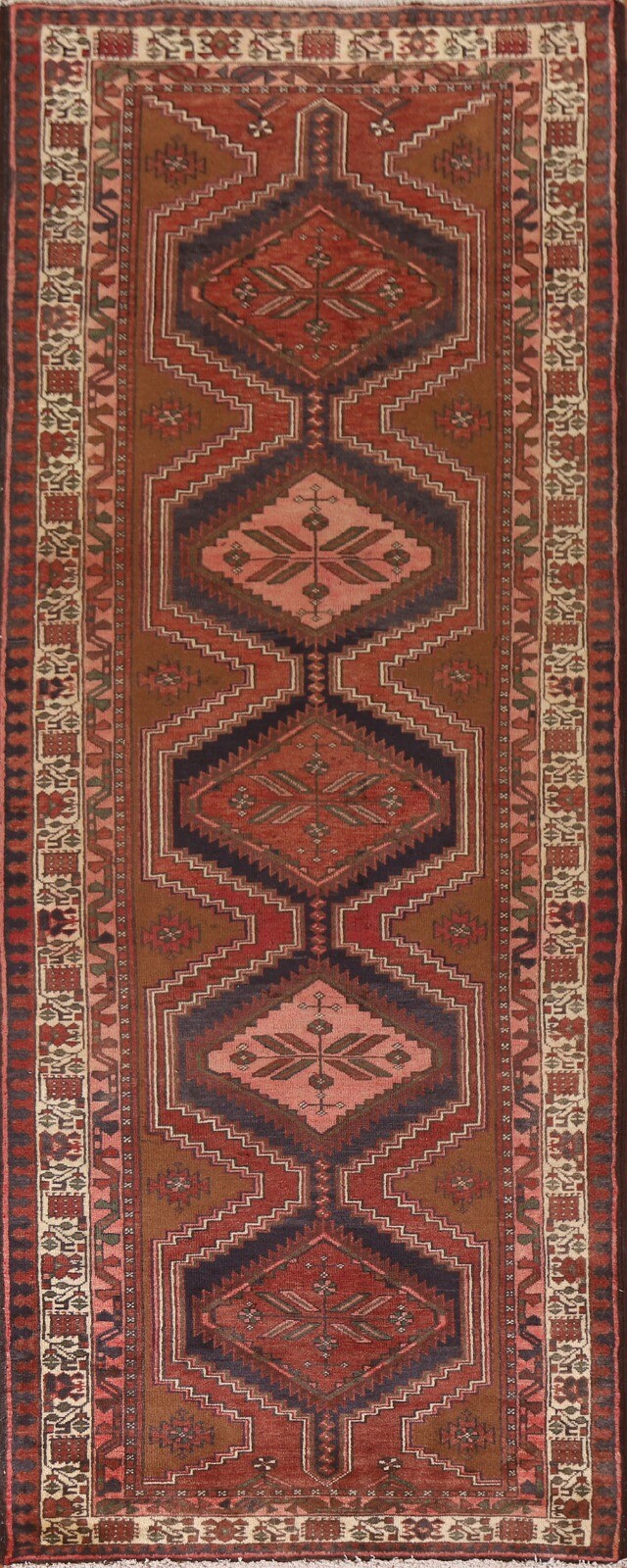 Vintage Geometric Traditional 11 ft. Rug Runner Handmade Wool 4x11 for Hallway gallery