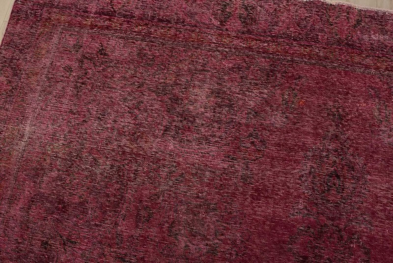 Vintage Tabrizi Rug 8’7” x 11’1” Pink Overdyed Wool Hand-Knotted Oriental Carpet gallery