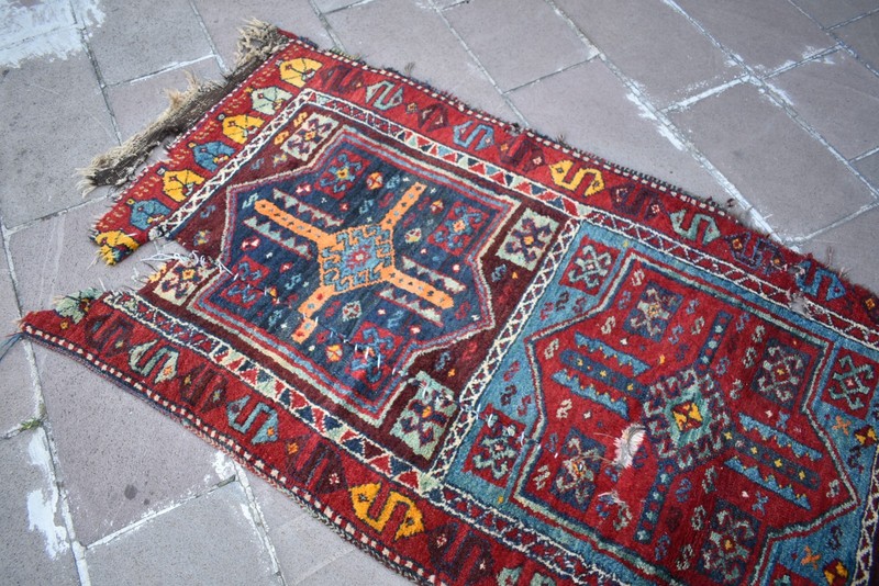 Antique Turkish Rug 39'' x 120'' Collectors Item Fragment Rug Sarkisla Wall Rug gallery