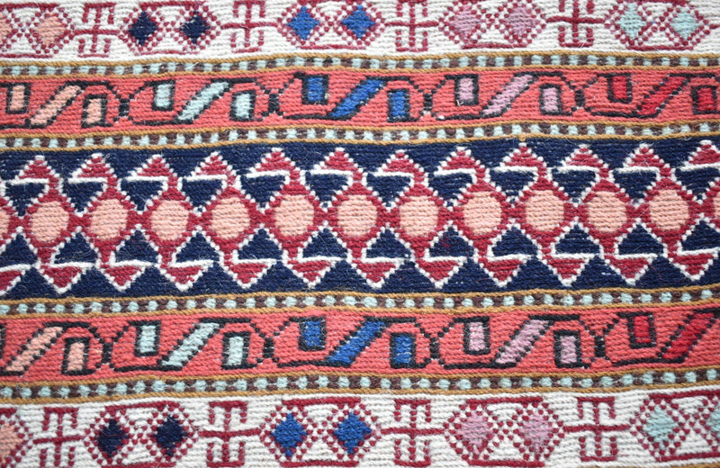 Soumak Rug 20'' x 21'' Fine Quality Soumak Woven Rug Small Wool Chair Rug gallery