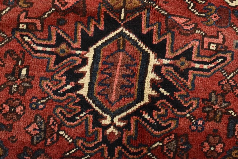Vintage Tribal Rug 8’6” x 10’3” Red Wool Hand-Knotted Oriental Carpet gallery