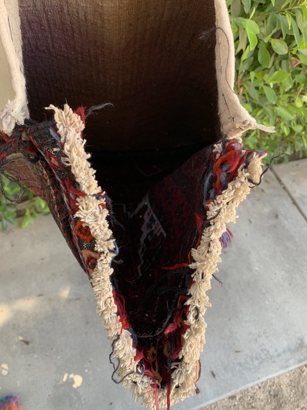 Vintage Antique Rug Bag Or Wall Hanging Tapestry Square Carpet Bag Pillow gallery