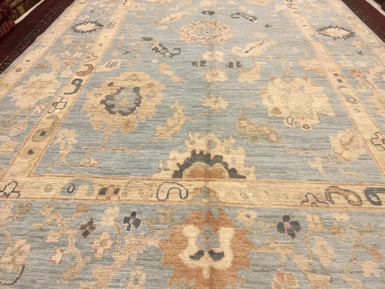 8 X 6 ft Stunning Natural Vegetable Dye Oushak Chobi Turkoman Carpet gallery