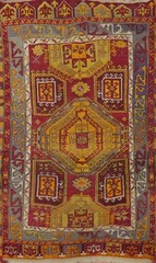Antique Geometric Traditional Anatolian Turkish Rug 4×6 ft Hand-knotted Wool