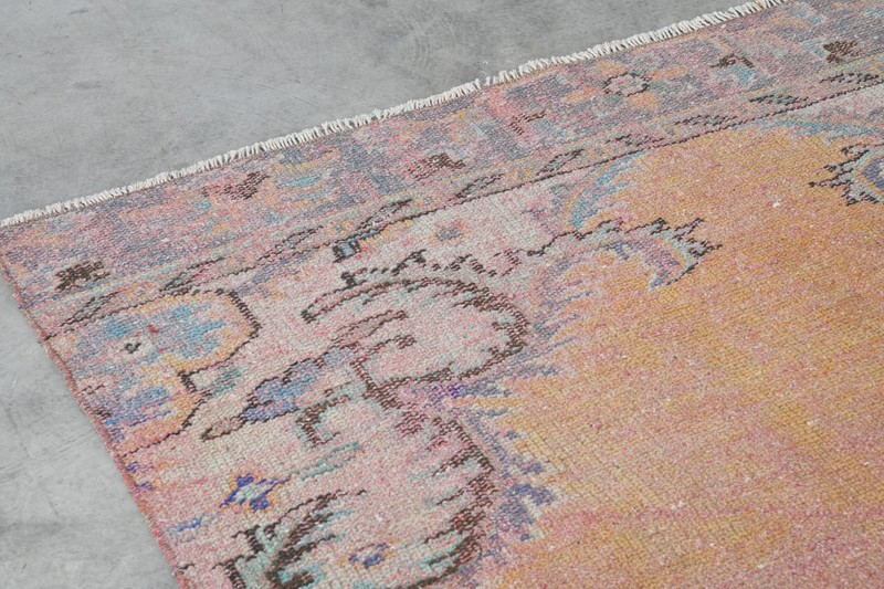 turkish runner rug 4x11 ft, hand-knotted vintage oushak rug, runner carpet, 934 gallery