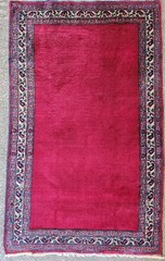 Antique 1930s Khorasson Rug, Cranberry Red, 43″ x 69″