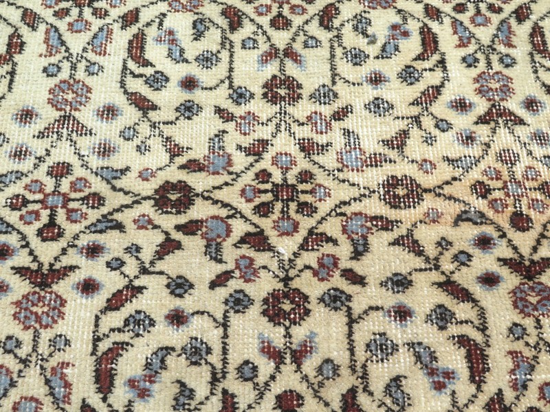 Handmade Floor Rug, Large Beige Carpet Turkish Wool Distressed Area Rug 80"X123" gallery
