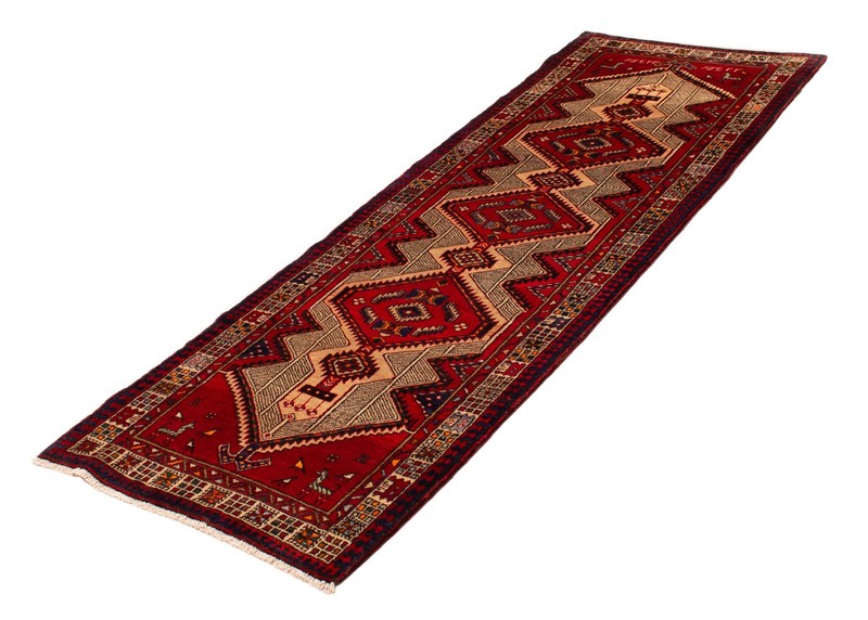 3'9" x 10'6" Vintage Hand-knotted Runner Rug Traditional Oriental Wool Carpet gallery