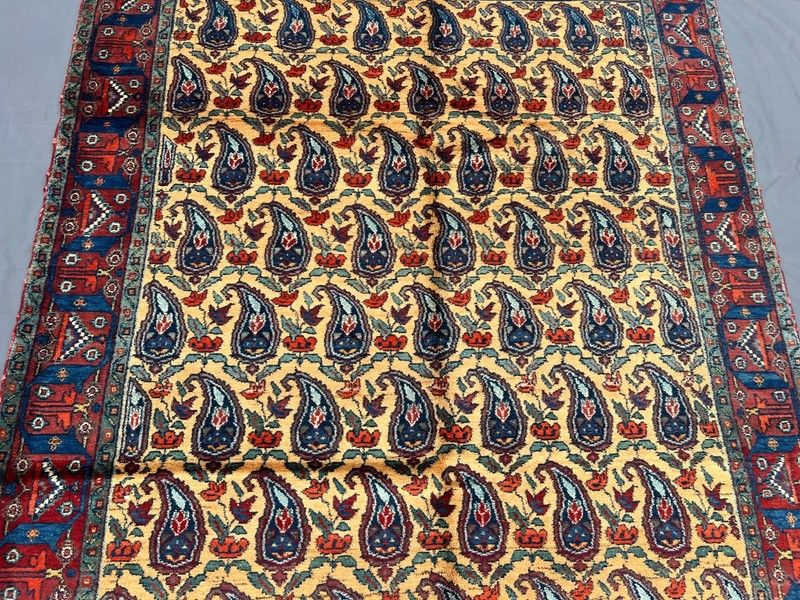 5'5" x 7' Vintage Turkish Hand-Knotted Tribal Rug, Rare Paisley Pattern Boho Rug gallery