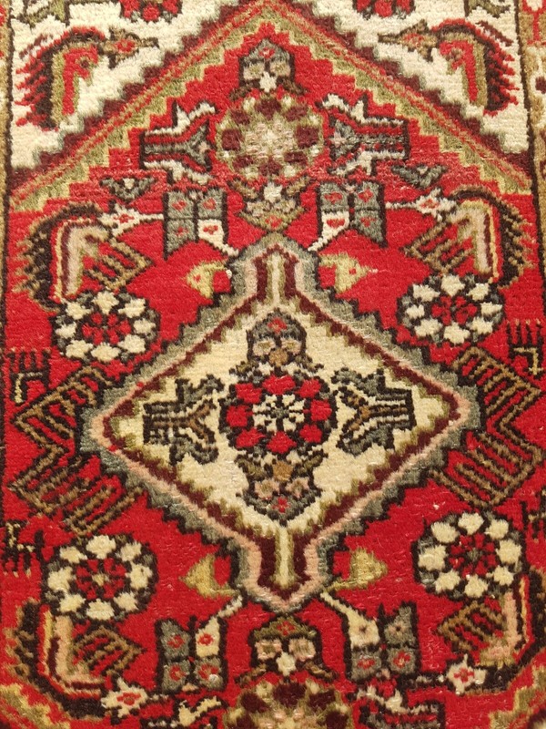 Vintage Hand Made Traditional Rug Oriental Wool Multicolor Carpet 86x59 cm gallery