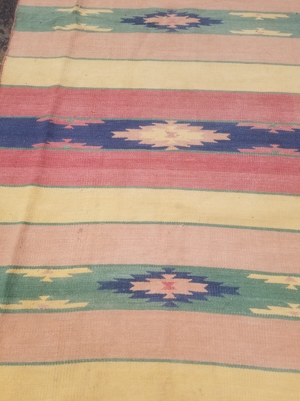 Vintage Handmade Traditional Turkish Geometric Wool Kilim Rug 176x115 cm gallery