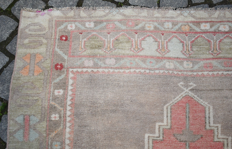 Vintage Turkish Rug 46'' x 86'' Anatolian Muted Dye Rug TERRIFIC Yuruk Area Rug gallery