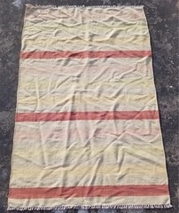 Vintage Traditional Handmade Striped Wool Multicolor Kilim Rug 175x116cm