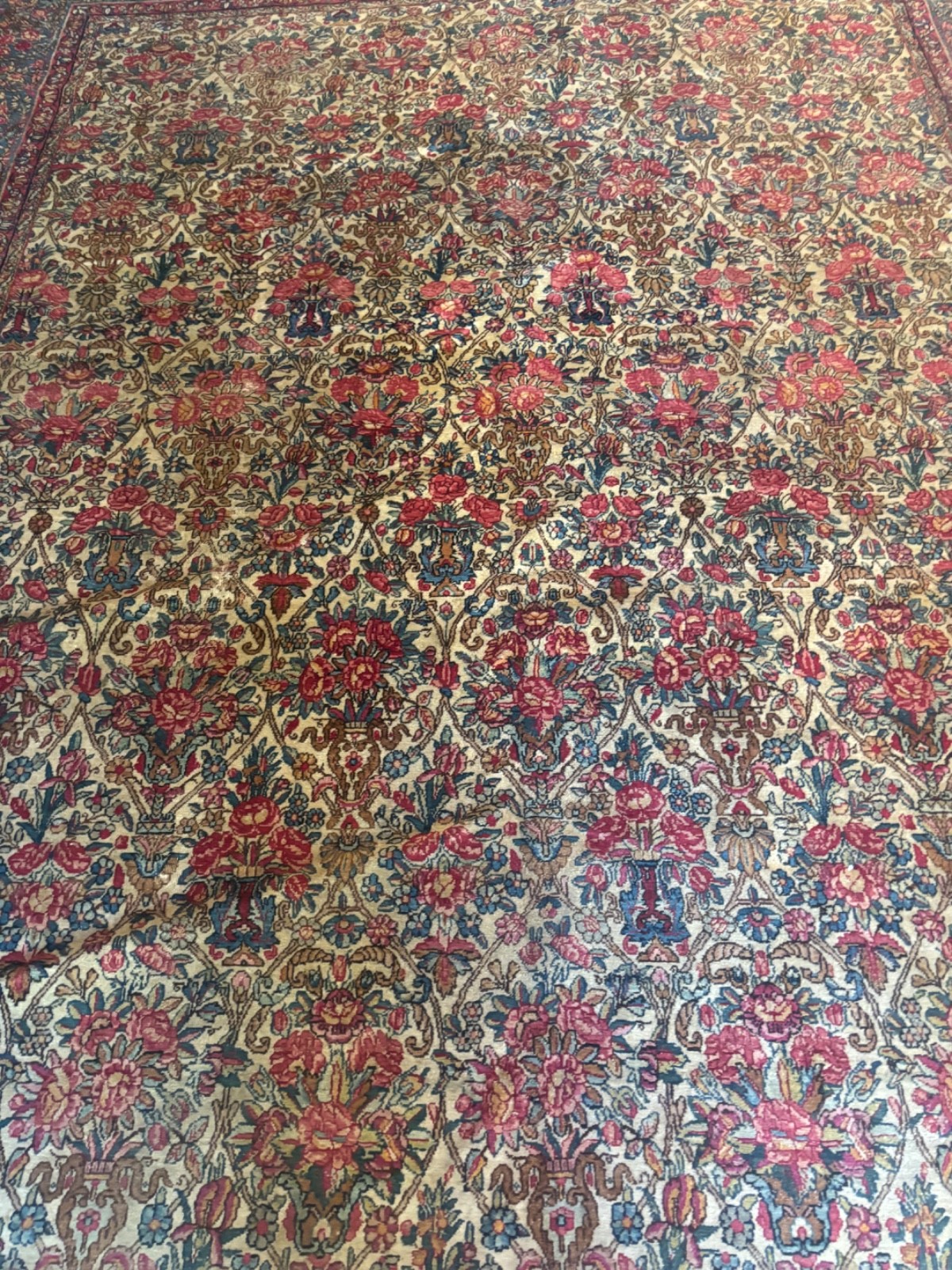 10X8 HANDMADE ANTIQUE RUG. CARPET . HAND MADE. KER.MAN gallery