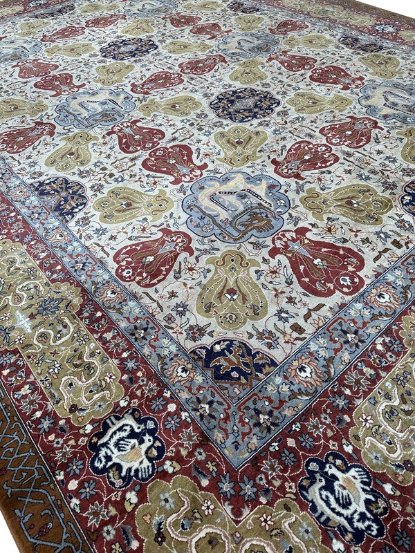 9X12 Fine Vintage Turkish Hereke Wool & Silk Rug Rare Vase Dragon 282cmx373cm gallery