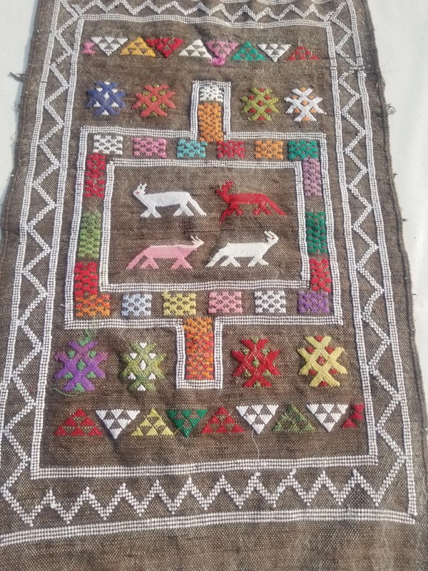 Distressed Fine Vintage Traditional Hand Made Oriental Wool Grey Kilim 78x49cm gallery