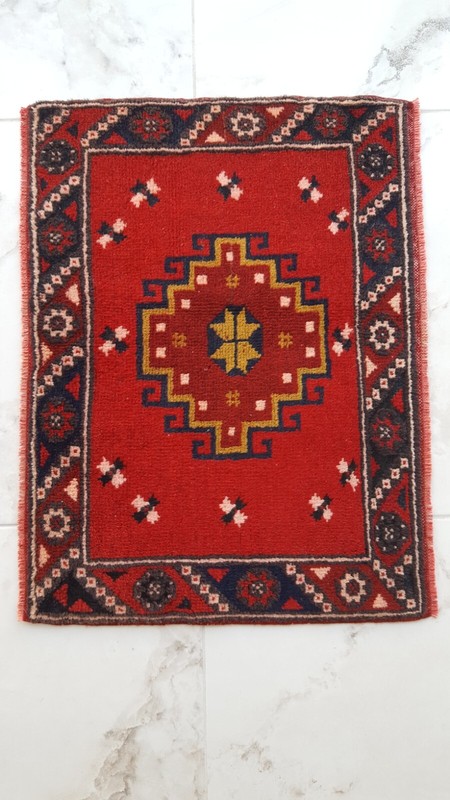 3x2 Antique Cushion Rug Bee Motif Rug Handmade Traditional Carpet Rug gallery