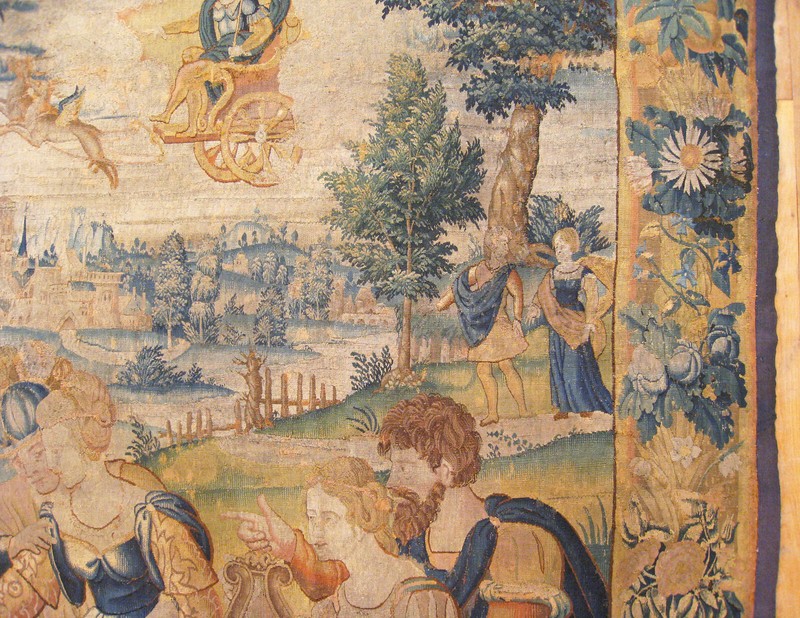 Antique 18th Century Flemish Mythological Tapestry, with The Greek Deity Apollo gallery