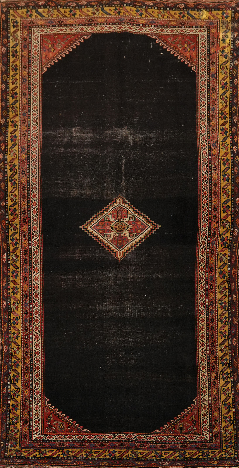 Pre-1900 Vegetable Dye Traditional Area Rug 5x10 Ft Hand-Knotted Wool Carpet gallery