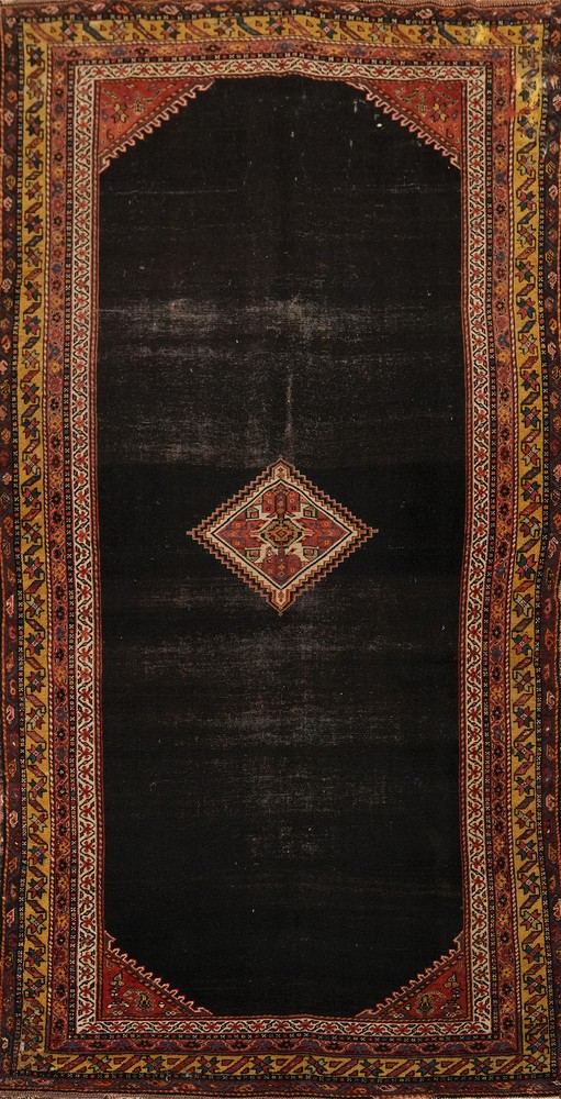 Pre-1900 Vegetable Dye Traditional Area Rug 5x10 Ft Hand-Knotted Wool Carpet