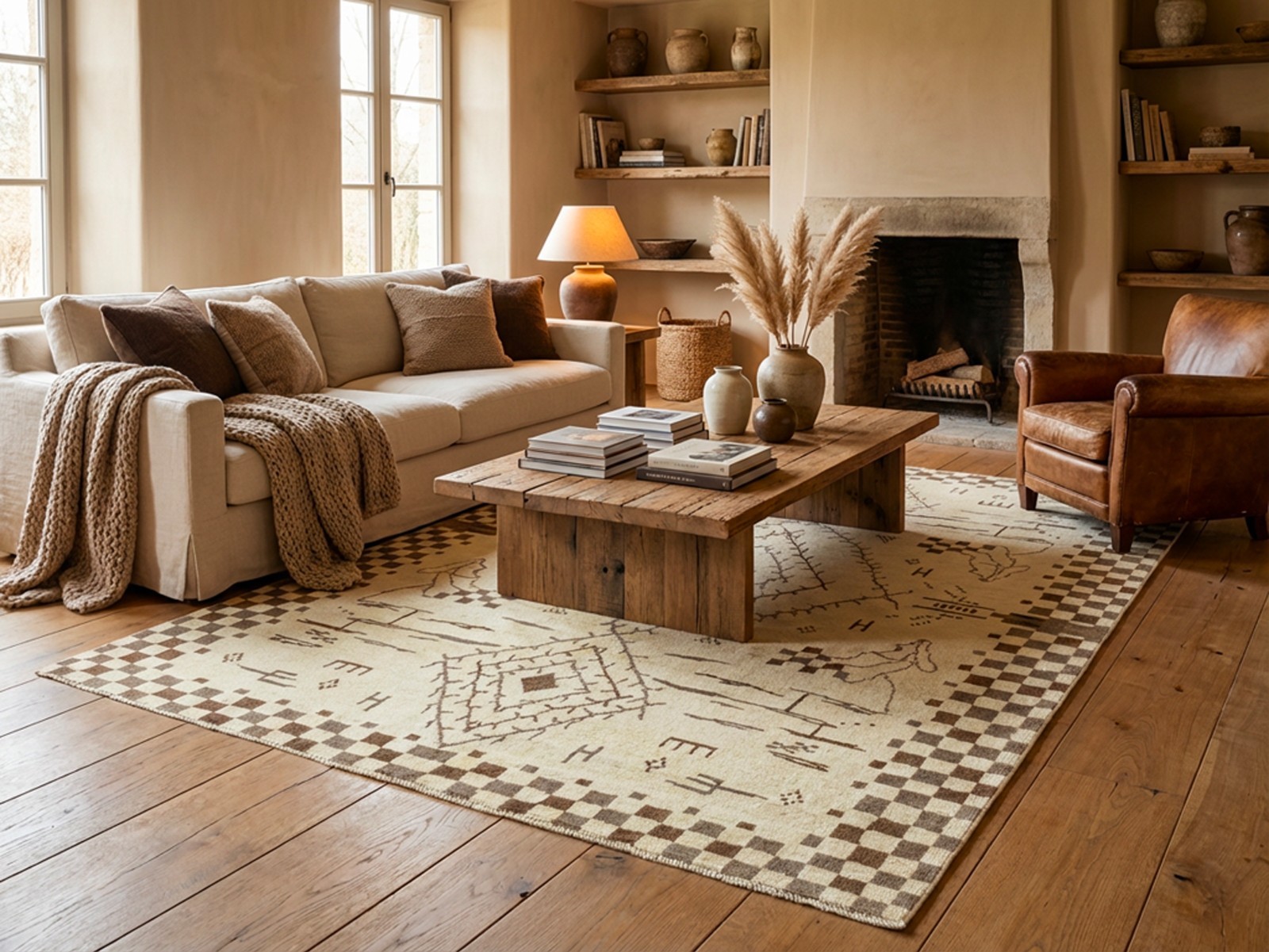 New Turkish Oushak Area Rug 7.10x9.4 ft - Handwoven Ivory Brown Organic Modern gallery