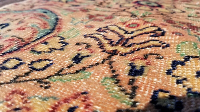 Cr1930-1939s Antique Wool Pile Natural Dye Floral Hereke Runner Rug 2'x9'3" gallery