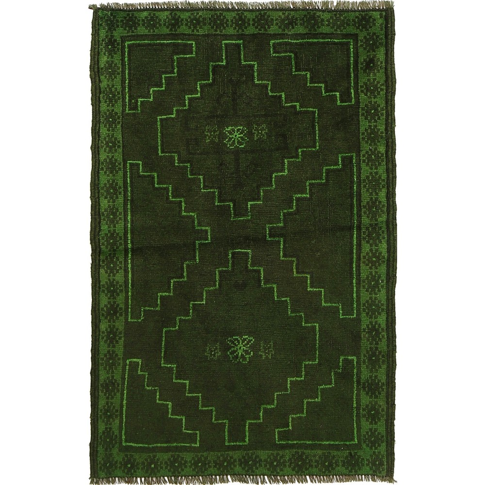 Handmade Overdyed Carpet Authentic Area Rug 4.2x2.6 ft
