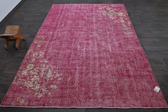 Oushak Turkish Vintage Rug 6×9 Kilim Rug Anatolian Handmade Boho Decor PINK