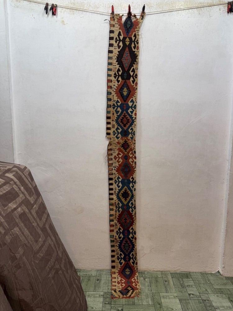 Antique Hand Woven Rare Collectible Turkey Anatolian Wool Weaving Kilim Fragment