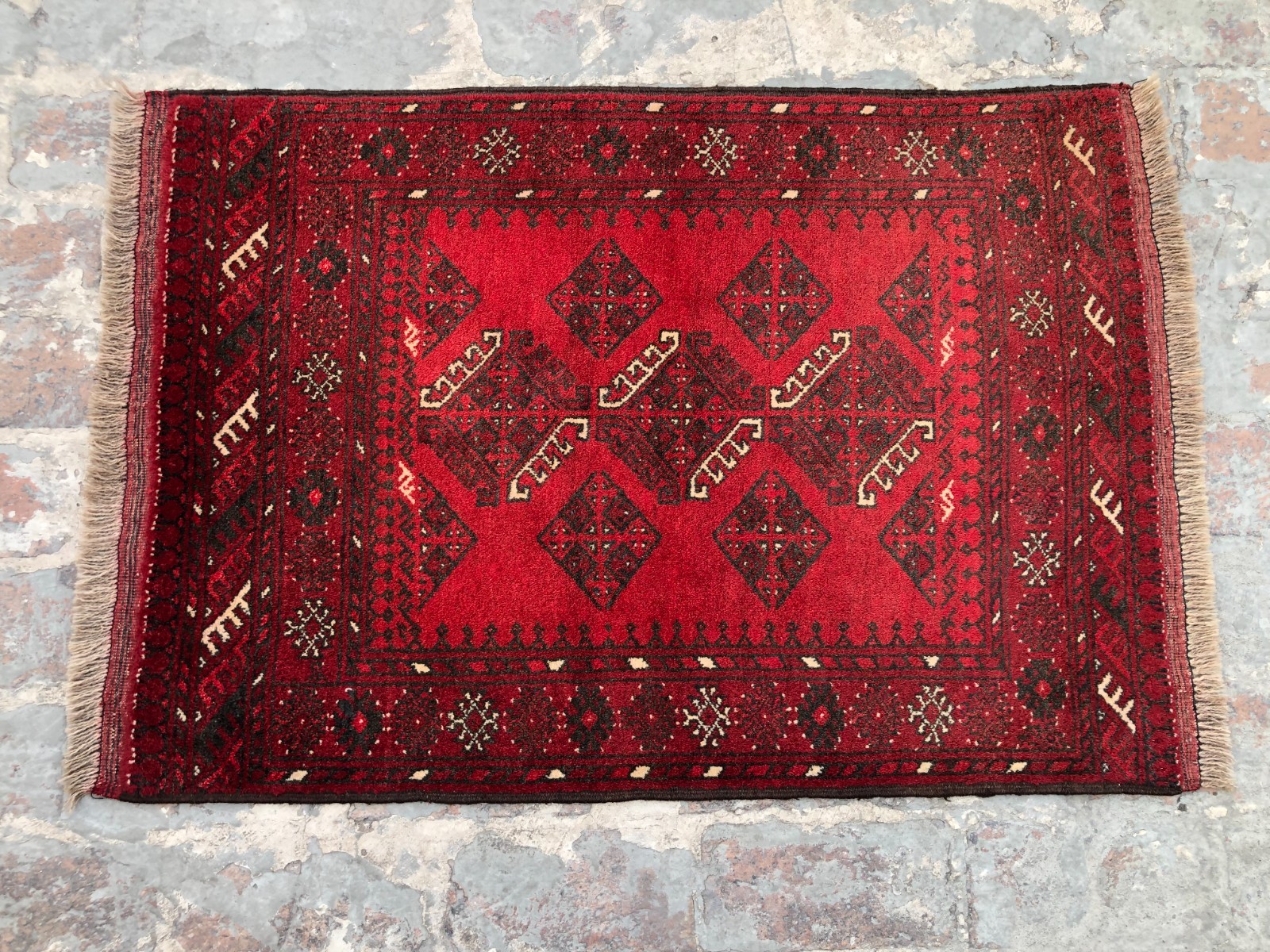 Vintage Turkmen Rug 2'6x3'7 ft Afghan Hand Knotted Wool Tribal Small Accent Rug gallery
