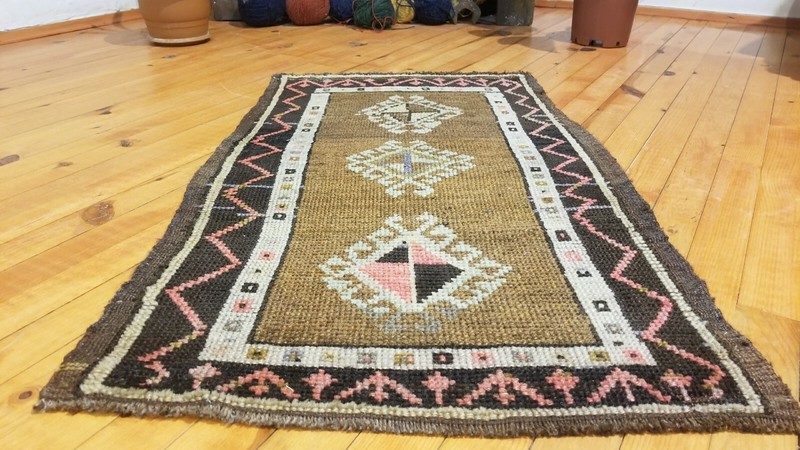 Antique 1900-1930s Turkish Tribal Rug 1'9" × 3' gallery