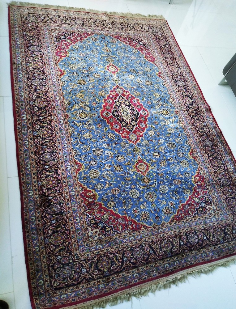 ANTIQUE FINE GENUINE MIDDLE EASTERN 100% SILK HANDMADE RUG 95 X 60"