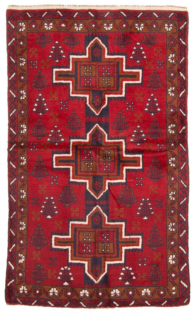 Vintage Hand-Knotted Carpet 3'7" x 5'10" Traditional Oriental Wool Area Rug