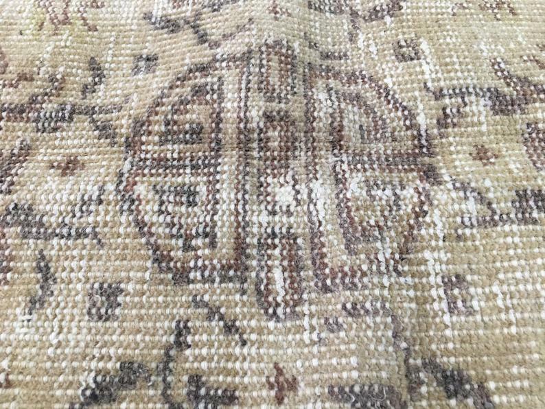 Faded Antique Persian Bohemian Oushak Area Rug Handknotted 5.7x8.7ft, 174x265cm gallery