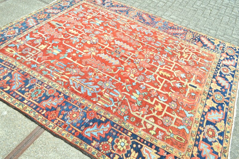 GORGEOUS ANTIQUE 1890'S ALL OVER RARE SIZED SERAPI HERIZ REGION RUG ***wws*** gallery