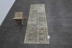 Vintage Turkish Runner Rug 2x5ft Wool Anatolian Handmade Hallway Oushak ORANGE
