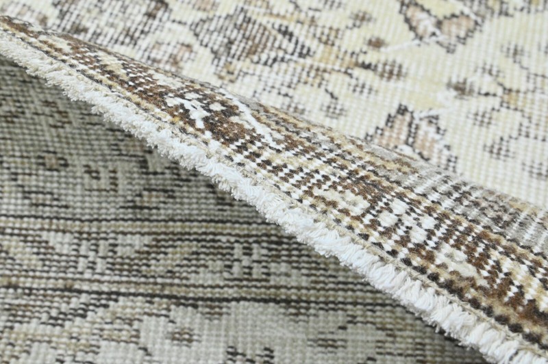 Vintage Turkish Runner Rug 2x10ft BEIGE Handmade Anatolian Oushak Hallway Wool gallery