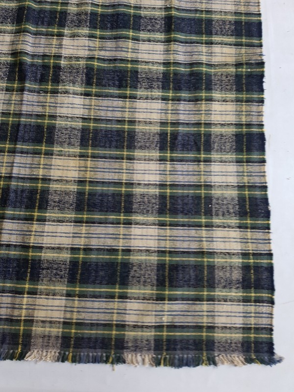 Vintage Handmade Traditional Plain Checked Kilim Floor Rug Carpet 196x177 cm gallery