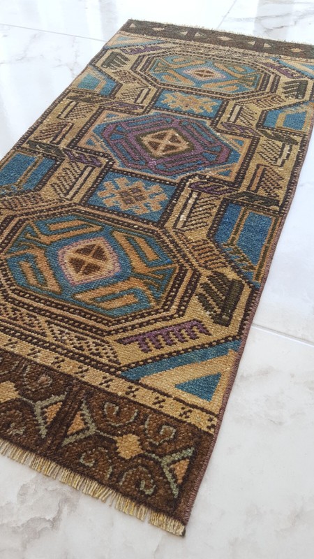 Rare Unique Antique Rug Geometric Special Carpet Decorator Handmade Wool Rug gallery