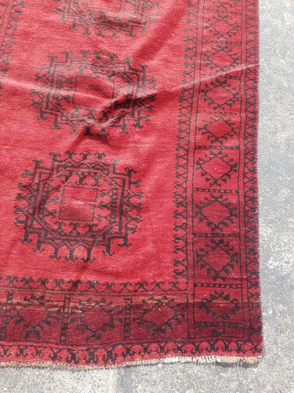 Vintage Hand Made Traditional Rug Oriental Wool Multicolor Carpet 260x105 cm gallery