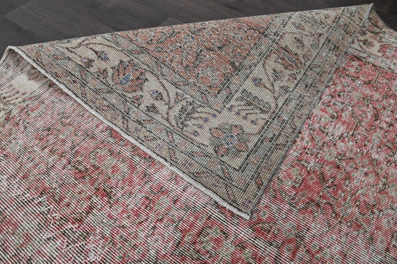 Oushak Turkish Vintage Rug 5x9 Kilim Rug Anatolian Handmade Boho Decor PINK gallery