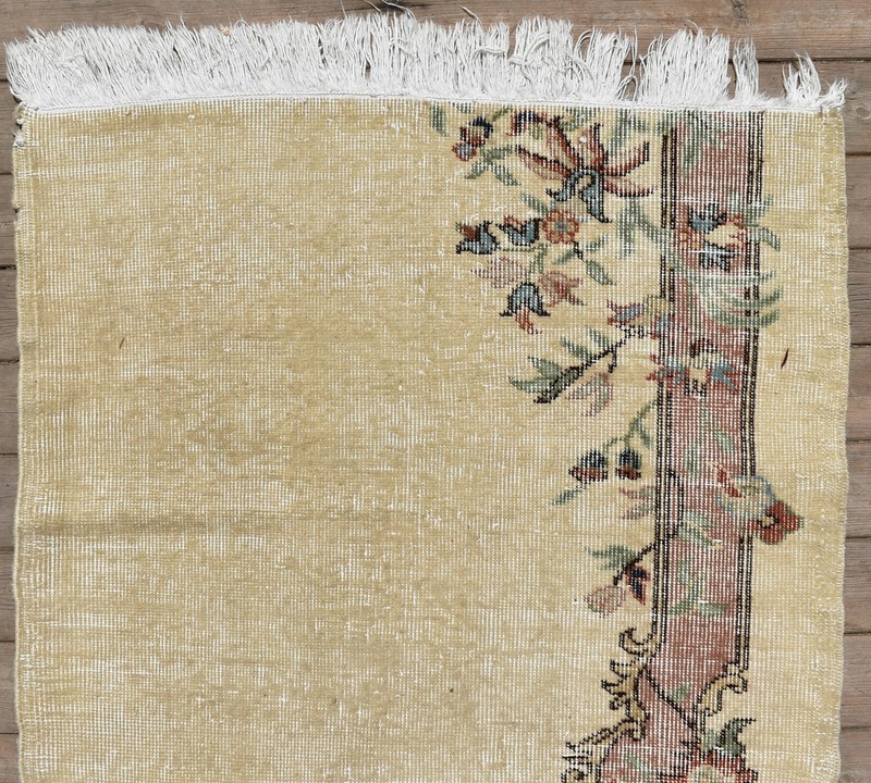 Turkish Rug 31''x62'' Oushak Light Muted Color Primitive 2x5 Rug Carpet 81x158cm gallery