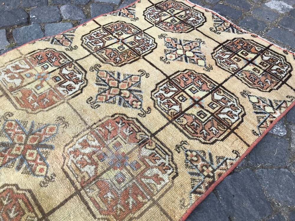 Bohemian Area Rug Handmade Wool Rug Turkish Vintage Traditional Rug Home Decor