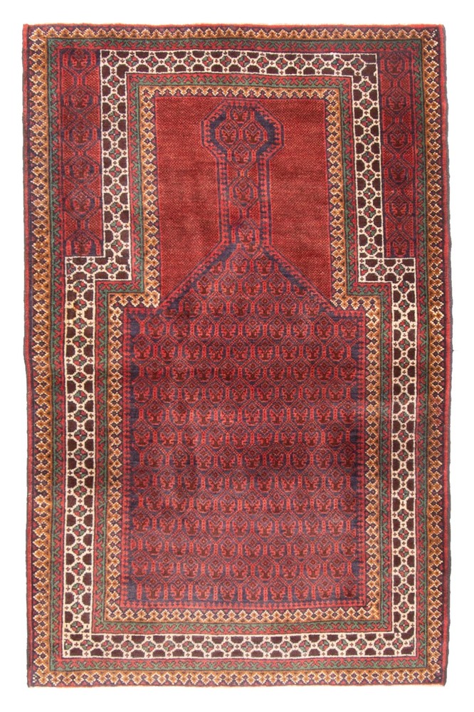 Vintage Hand-Knotted Area Rug 2'11" x 4'8" Traditional Oriental Wool Carpet