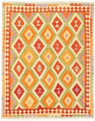 Vintage Hand Woven Area Rug 5’0″ x 6’2″ Traditional Wool Oriental Carpet