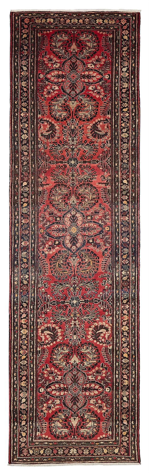 3'10" x 14'3" Vintage Hand-knotted Runner Rug Traditional Oriental Wool Carpet gallery