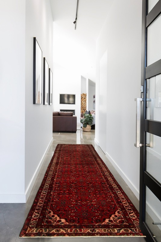 Vintage Hand-knotted Runner Rug 3'8" x 13'1" Traditional Oriental Wool Carpet gallery