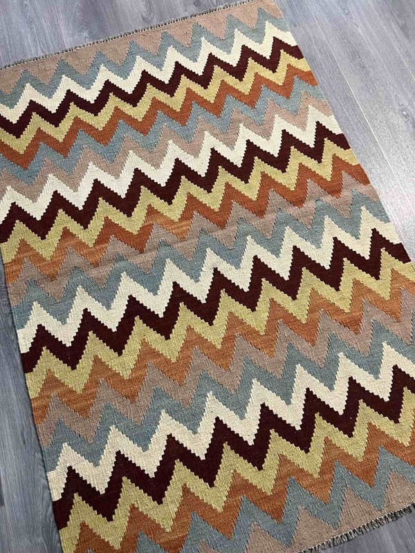 Vintage Kilim Traditional Hand Made Oriental Wool Kilim 5ftx3.2ft 154cmx103cm gallery
