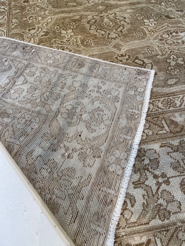 Antique Oriental Hand-Knotted Wool Area Rug Turkish Oushak Ivory 9'7" x 12'2" gallery